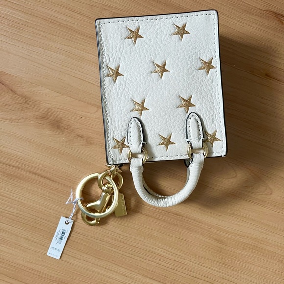Coach North/South Mini Tote Bag Charm With Star Print # CX074 - Picture 4 of 5